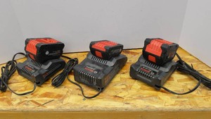 Set of 3 Bosch 18V Chargers & 3 Batteries