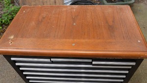 Craftsman Rolling Tool Chest with Handcrafted Wood Top