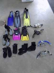 Diving Items Flippers  Water Shoes  Masks  Snorkels  Flippers  Shoes Masks  Snorkels