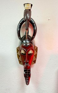 Nice Carved &amp Detailed Room &amp Board Decorative African Display Mask #2