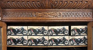 Lot of 8 Mint in Box Diecast Metal HARLEY DAVIDSON Motorcycles wSidecars - Black
