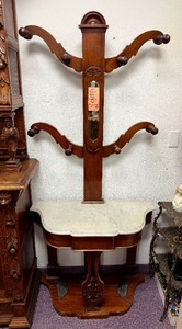 Very Nice Antique Hall Tree wMarble Top