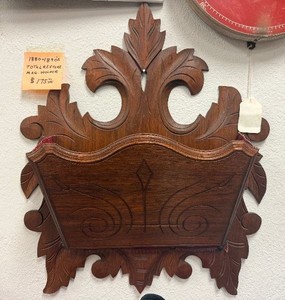 Very Nice Restored Antique Carved Magazine or Book Wall Rack