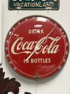Vintage 1950s-60s COCA COLA Bubble Glass Advertising Thermometer Sign