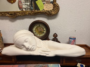 Beautiful Signed Vintage Figural Reclining Female Sculpture by Marc Sijan