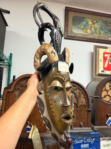 Nice Carved &amp Detailed Room &amp Board Decorative African Display Mask #5