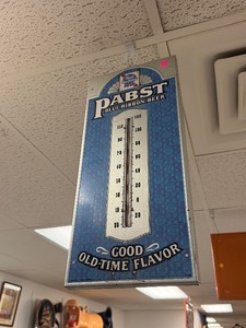 Vintage PABST Blue Ribbon PBR Metal Advertising thermometer Sign