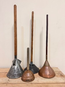 Lot of 4 Primitive Antique Washing Dollies including Copper