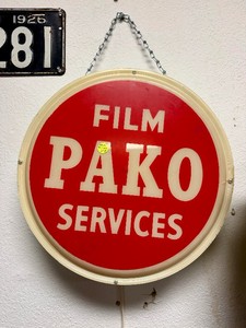 Working Vintage PAKO Film Services Camera Shop Light Advertising Sign
