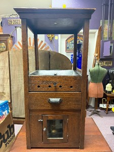 Antique Early 1900s Oak Hot Peanut Machine