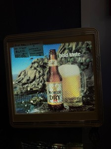 Working Vintage BUD DRY Light Motion Beer Sign wChanging Scenes