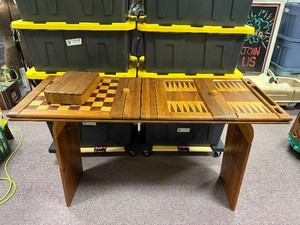 Exotic Wood Designer DAVID LEVY Game Table wAccessories