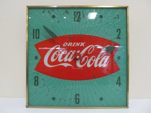 Working Original Vintage 1960s COCA COLA Fishtail Advertising Clock