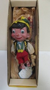 Old Vintage Disney PINOCCHIO Marionette  Puppet toy wOriginal Box