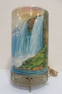 Working Vintage 1950s Goodman Motion Lamp wWaterfall Graphics
