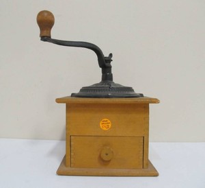 Antique Dovetailed wood &amp Cast Iron Coffee Grinder