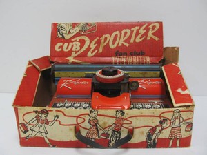 Vintage Tin Toy CUB REPORTER Typewriter wOriginal Box