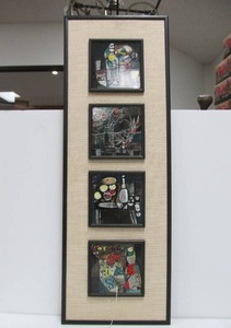 Great looking Mid Century Art Pottery 4-Tile Wall Display&nbsp