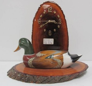 Working Carved Wood Duck Decoy Clock&nbsp