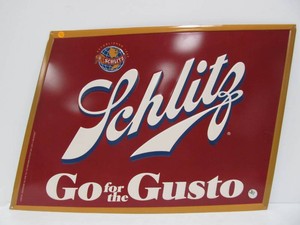 Embossed Metal SCHLITZ Beer Sign