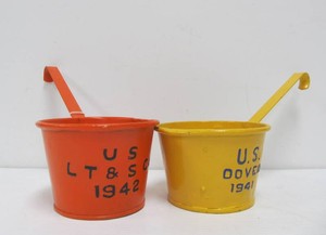 Heavy Original Vintage WW2 era Military Tin Ladles wShip Names&nbsp