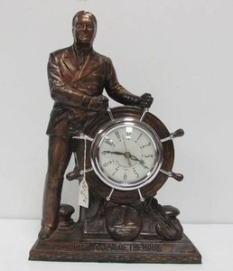 Vintage 1930s FDR Man of The Hour Ships Wheel Mantel Clock