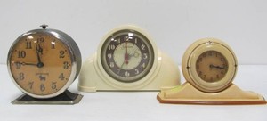 3 Vintage Art Deco Alarm Clocks