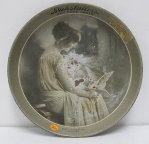Antique Pre-Prohibition GILT-EDGE BEER Advertising Tray&nbsp