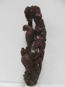 Excellent Antique Carved Rosewood Bird Sculpture