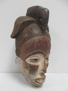 Carved Wood African Chokwe Mask