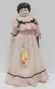 Antique Porcelain Head Doll wCloth Body