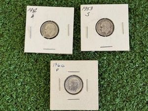 3 Roosevelt Silver Dimes