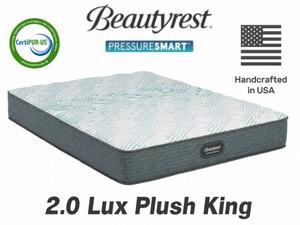 Beautyrest PressureSmart 2.0 Lux Plush King Mattress - MSRP $1,849.99 - No Reserve