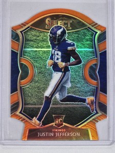 Justin Jefferson Rookie 2020 Panini Select Prizm Die Cut #61 - Minnesota Vikings Football Card