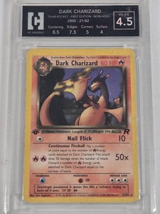 Dark Charizard 2000 Pokemon Team Rocket 1st Edition Non Holo #2182 HC Graded - Pokemon Card