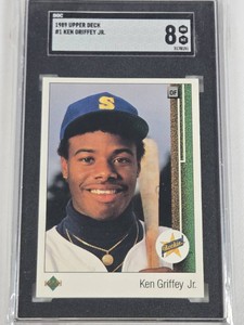 Ken Griffey Jr. Rookie 1989 Upper Deck SGC Grade 8 Card #1 - Seattle Mariners Baseball Card