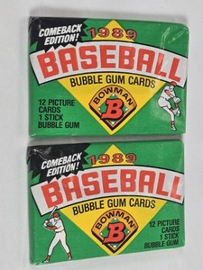 Lot of 2 Unopened Packs of 1989 Bowman Baseball Cards - Possible Griffey Rookie