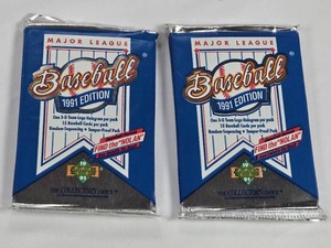 Lot of 2 Unopened Packs of 1991 Upper Deck Baseball Cards - Look for Nolan Ryan Auto
