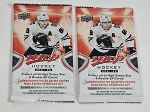 Lot of 2 Unopened Packs of 2021-22 Upper Deck MVP Hockey