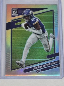Justin Jefferson 2021 Panini Donruss Optic Silver Holo Prizm #95 - Minnesota Vikings Football Card