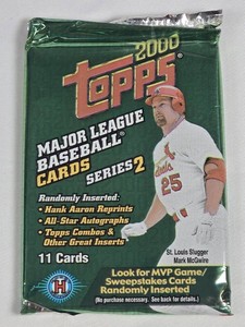 Unopened Pack of 2000 Topps Baseball Series 2 Cards