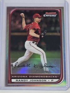 Randy Johnson 2008 Bowman Chrome Refractor #175 - Arizona Diamondbacks Baseball Card