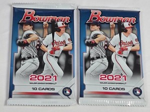 Lot of 2 Unopened Packs of 2021 Bowman Baseball Cards