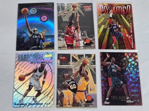 Lot of 6 Basketball Card Inserts Featuring Anfernee Hardaway, Hakeem Olajuwon, and David Robinson