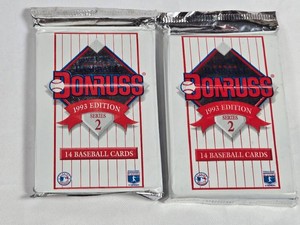 Lot of 2 Unopened Packs of 1993 Donruss Series 2 Baseball Cards