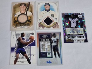 Lot of 5 Sports Cards Featuring Amare Stoudemire and Other Players with Numbered, Auto and Relic Cards