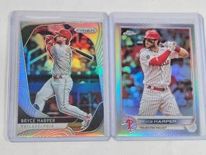 Lot of 2 Bryce Harper Cards Topps Chrome and Prizm Refractors