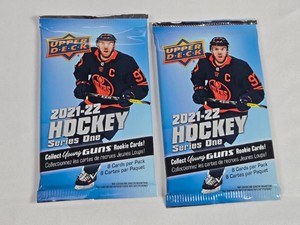 Lot of 2 Unopened Packs of 2021-22 Upper Deck Series One Hockey