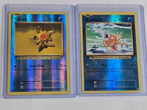 Lot of 2 Pokemon Holo Cards Featuring Staryu and Magikarp