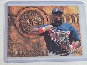 Kirby Puckett 1995 Fleer Ultra Prime Leather #8 of 18 - Minnesota Twins Baseball Card